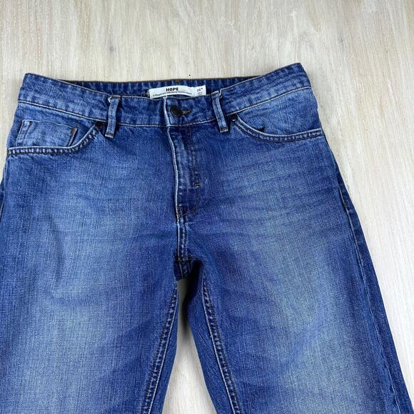 Hope by Ringstrand Soderberg Win Mid Rise Cropped Blue Denim Everyday Jeans 26 - Picture 2 of 13